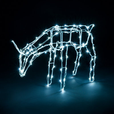 Christow Christmas Light Up White Wire Led Standing Reindeer - image 1