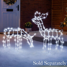 Christow Christmas Light Up White Wire Led Standing Reindeer - thumbnail 2