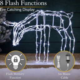Christow Christmas Light Up White Wire Led Standing Reindeer - thumbnail 3