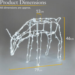 Christow Christmas Light Up White Wire Led Standing Reindeer - thumbnail 6