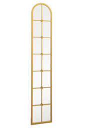 "Mirror Slim Window Arcus - Gold Framed Arched Leaner Wall Mirror 67"" X 12"" (170Cm X 30Cm)" - thumbnail 4