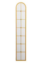 "Mirror Slim Window Arcus - Gold Framed Arched Leaner Wall Mirror 67"" X 12"" (170Cm X 30Cm)" - thumbnail 3