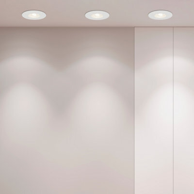 Lighting Collection Cantho White Led Recessed Spotlight, Pack Of 3 - image 1