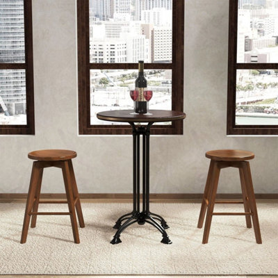 2Pack Bar Stools Wood Counter Height Chairswivel Kitchen Seat Backless - image 1