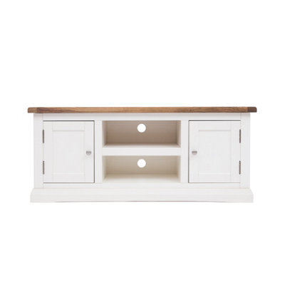 Cabinet Bits Cosenza Off White 2 Door Tv Cabinet Chrome Knob - image 1