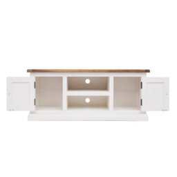 Cabinet Bits Cosenza Off White 2 Door Tv Cabinet Chrome Knob - thumbnail 4