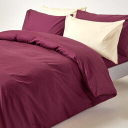 Homescapes Plum Egyptian Cotton Duvet Cover With Pillowcases 200 Tc, Double - thumbnail 5