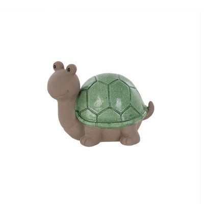 Terrastyle Grey, Green Resin Tortoise Garden Ornament (H)15Cm (W)15.5Cm