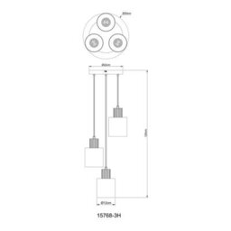 Luminosa Lighting Luminosa Aleidis Cluster Pendant Ceiling Light Matt Black Smoke Glass Shade 3X E27 - thumbnail 5
