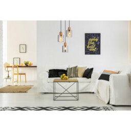 Luminosa Lighting Luminosa Aleidis Cluster Pendant Ceiling Light Matt Black Smoke Glass Shade 3X E27 - thumbnail 4