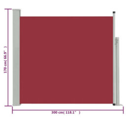 Berkfield Patio Retractable Side Awning 170X300 Cm Red - thumbnail 8