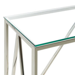 Beliani Console Table Weso Tempered Glass Silver - thumbnail 5
