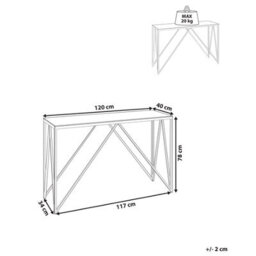 Beliani Console Table Weso Tempered Glass Silver - thumbnail 3