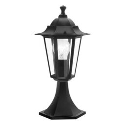 Stylish Ip44 Outdoor Pedestal Light In Black Aluminium For E27 Bulbs - thumbnail 1