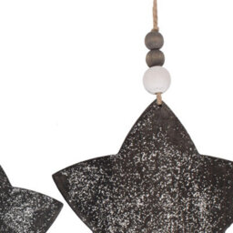 Red Hamper H175 Wicker Set Of 3 Hanging Glitter Star Decorations - thumbnail 2