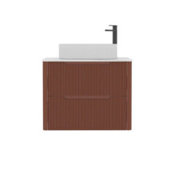 Royal Bathrooms Avenza 600mm Terracotta Clay Wall Hung Bathroom Countertop Vanity Unit 2 Drawer With Lyon Basin - thumbnail 6