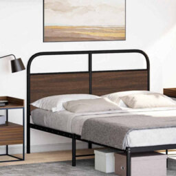 Berkfield Headboard Brown Oak 140 Cm Steel And Engineered Wood - thumbnail 2