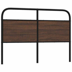 Berkfield Headboard Brown Oak 140 Cm Steel And Engineered Wood - thumbnail 1