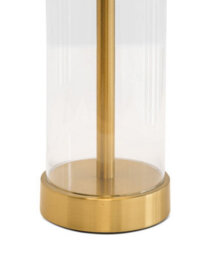 Lighting Supermarket Arezo Modern Gold Glass Cylinder Table Lamp With Cream Pleat Shade - thumbnail 2