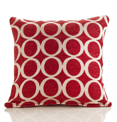 Luxury Living Oh Luxury Geometric Chenille Cushion Red - image 1