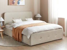 Beliani Ottoman Bed Fabric Rennes 160 X 200 Cm (Eu King Size) Beige - thumbnail 2