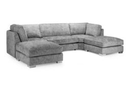 Bishop U Shape Full Back Sofa, Upholstered Couch, Foam Seats, Truffle & Platinum Colours - thumbnail 1
