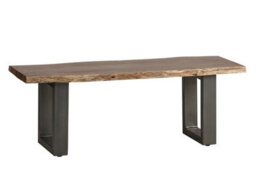 Live Edge Dining Bench - Grey Metal Legs 125Cm - thumbnail 2