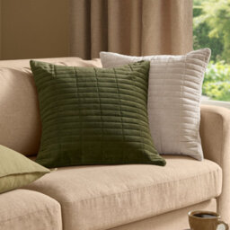 Yard Dales Quilted 100% Cotton Velvet Polyester Filled Cushion, Natural, 50 X 50Cm - thumbnail 4