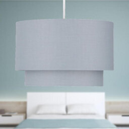 First Choice Lighting Dark Grey 2 Tier Ceiling Lamp Shade - thumbnail 5