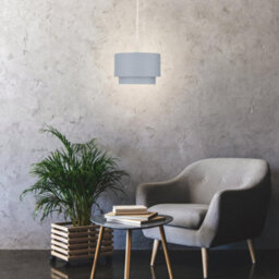 First Choice Lighting Dark Grey 2 Tier Ceiling Lamp Shade - thumbnail 6