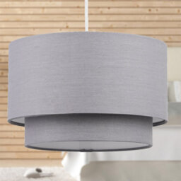 First Choice Lighting Dark Grey 2 Tier Ceiling Lamp Shade - thumbnail 4