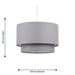 First Choice Lighting Dark Grey 2 Tier Ceiling Lamp Shade - thumbnail 7