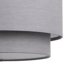 First Choice Lighting Dark Grey 2 Tier Ceiling Lamp Shade - thumbnail 3