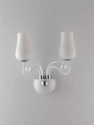 Luminosa Lighting Luminosa Angel Wall Lamp With 2 Light Glass Shades White 34X35X18Cm - image 1