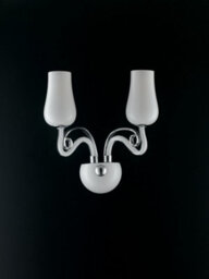 Luminosa Lighting Luminosa Angel Wall Lamp With 2 Light Glass Shades White 34X35X18Cm - thumbnail 2