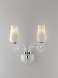 Luminosa Lighting Luminosa Angel Wall Lamp With 2 Light Glass Shades White 34X35X18Cm - thumbnail 3