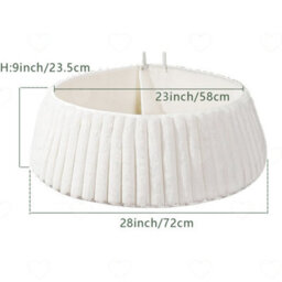 Amorly Foldable Luxury Plush Faux Fur Christmas Tree Collar, Striped Textured Tree Base Cover Ring, Practical Decor For Xmas Displays - thumbnail 2