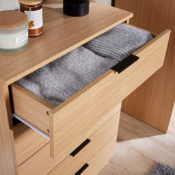 Home Source Phoenix 5 Drawer Storage Chest Oak Effect Bedroom Furniture - thumbnail 5