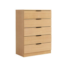 Home Source Phoenix 5 Drawer Storage Chest Oak Effect Bedroom Furniture - thumbnail 7