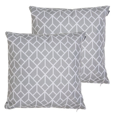 icon Indoor And Outdoor Waterproof Filled Cushion Set Of 2 Grey - image 1