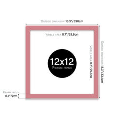 12X12 Pink Picture Frame (30.5 X 30.5Cm) Poster, Photo, Artwork, Gallery Wall Or Print - thumbnail 3