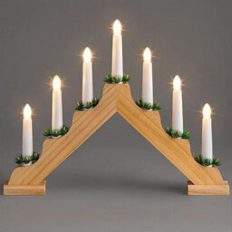 7 Led Christmas Candle Bridge - Battery Powered With 6-Hour Timer, Natural - thumbnail 6
