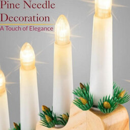 7 Led Christmas Candle Bridge - Battery Powered With 6-Hour Timer, Natural - thumbnail 3