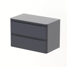 Affine Bathroom Cloakroom Vanity Unit Wall Mounted Countertop Basin Grey Gloss 800mm - thumbnail 3