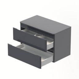 Affine Bathroom Cloakroom Vanity Unit Wall Mounted Countertop Basin Grey Gloss 800mm - thumbnail 4