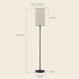 Homcom Standing Floor Lamp With Linen Shade For Living Room, Bedroom, Black - thumbnail 3