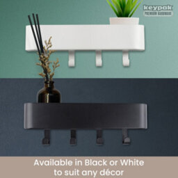 Keypak Key Holder For Wall With Shelf - White 4-Hook Key Rack & 30Cm Letter Holder For Entryways, Hallways, Kitchens & Porches - thumbnail 5