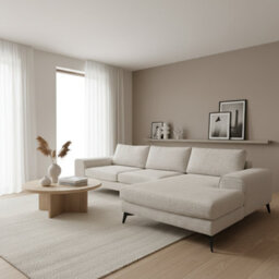 Abakus Direct Venice Chenille Corner Sofa In Stone Grey Right Facing With Deep Seats And Extra-Wide Padded Arms - thumbnail 5