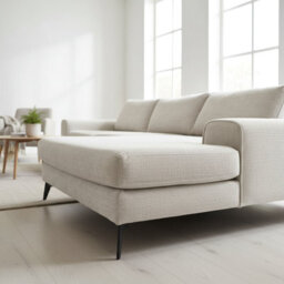 Abakus Direct Venice Chenille Corner Sofa In Stone Grey Right Facing With Deep Seats And Extra-Wide Padded Arms - thumbnail 4