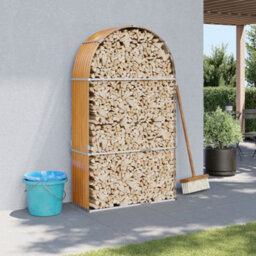 Walplus Log Holder Light Brown 120X45X210 Cm Galvanised Steel